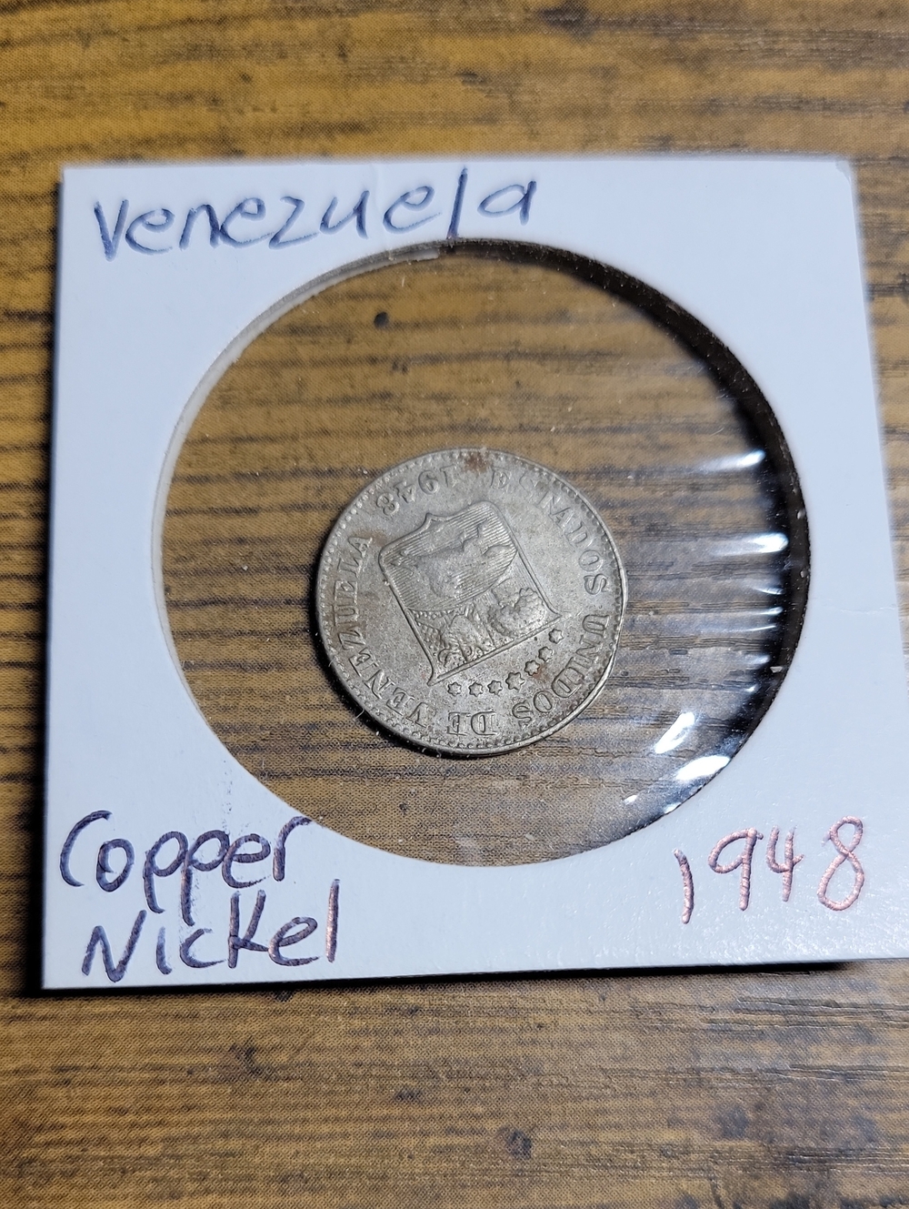 Vintage 1948 Venezuelan 5 Centimos Coin - Silver Tones